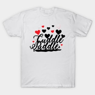 Cuddle Puddle with Red Hearts T-Shirt